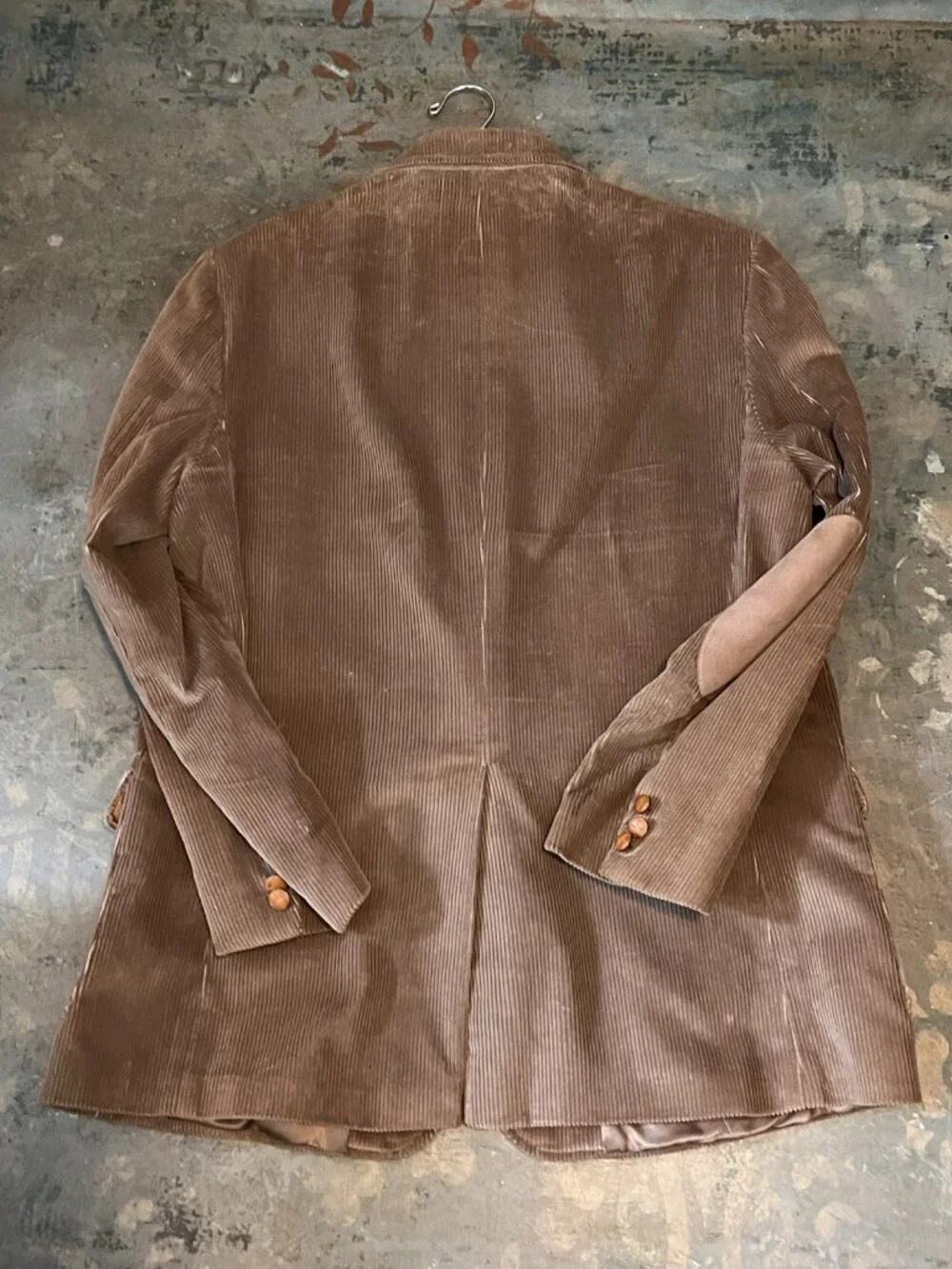 Vintage Egon Von Furstenberg Corduroy Blazer Fall Tan Suede Elbow Patches 46 R